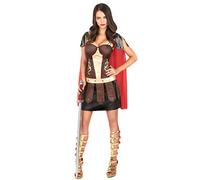 DEGUISE TOI - Déguisement de gladiateur romain femme - Robe - Cape - L - Marron - Déguisements adultes - 100% polyester - Laver à la main - Carnaval