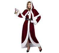 DEGUISE TOI - Déguisement de Mère Noël Super Luxe adulte - Robe - Cape - Ceinture - M - Rouge - Déguisements adultes - 100% Polyester - Lavable à la main - Noel