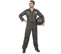 DEGUISE TOI - Déguisement de pilote d'avion avec lunettes homme - Combinaison - Lunettes - L - Vert - Déguisements adultes - - - Carnaval