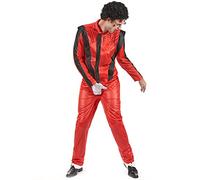 DEGUISE TOI - Déguisement de star de la pop homme - Veste - Pantalon - L - Rouge - Déguisements adultes - 100% Polyester - A la main - Carnaval
