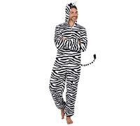 DEGUISE TOI - Déguisement de Zèbre Homme - Combinaison - Taille Unique - Noir - Déguisements adultes - 100% Polyester - Lavable à la main - Carnaval