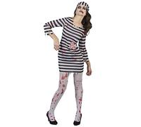 DEGUISE TOI - Déguisement effrayant prisonnière zombie femme - Robe - Coiffe - L - - Déguisements adultes - 100% Polyester - Laver à la main - Halloween