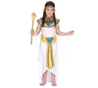 DEGUISE TOI - Déguisement egyptienne fille - Robe - Collerette - 2 Brassards - Bandeau - Ceinture - S 4-6 ans (110-120 cm) - Doré - Déguisements enfants - 100% Polyester - Lavage à la main -