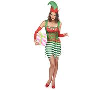 DEGUISE TOI - Déguisement elfe femme - Robe - 2 manchons - Chapeau - M - Vert - Déguisements adultes - 100% Polyester - Lavage à la main - Noel