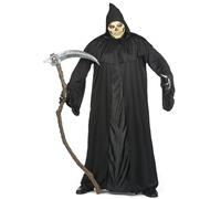 DEGUISE TOI - Déguisement faucheuse grande taille homme - Robe - Capuche - XXL - Noir - Déguisements adultes - 100% Polyester - Laver à la main - Halloween