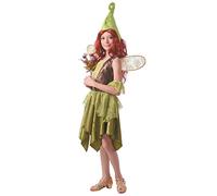 DEGUISE TOI - Déguisement fée de la forêt fille - Chapeau - Robe - Ailes - Manchette - M 7-9 ans (120-130 cm) - Vert - Déguisements enfants - 100% Polyester - Laver à la main - Carnaval