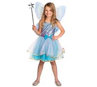 DEGUISE TOI - Déguisement fée rose et bleue fille - 1 robe - 1 paire d'ailes - XS 3-4 ans (92-104 cm) - Bleu - Déguisements enfants - 100% Polyester - Laver à la main - Carnaval