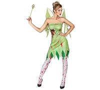 DEGUISE TOI - Déguisement fée verte ensanglantée femme - Robe - Ailes - M - Rouge - Déguisements adultes - 100% Polyester - Lavable à la main - Halloween