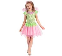 DEGUISE TOI - Déguisement fée verte et rose fille - Robe - Ailes - Serre-tête - S 4-6 ans (110-120 cm) - - Déguisements enfants - 100% Polyester - Lavage à la main - Carnaval