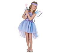 DEGUISE TOI - Déguisement fée violette voile bleu fille - Robe - Bandeau - Ailes - M 7-9 ans (120-130 cm) - Violet - Déguisements enfants - 100% Polyester - Lavage à la main - Carnaval