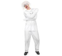 DEGUISE TOI - Déguisement fou camisole adulte Halloween - Haut - Pantalon - Taille Unique (42) - Blanc - Déguisements adultes - 100% Polyester - Lavage à la main - Halloween
