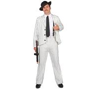 DEGUISE TOI - déguisement gangster blanc homme - veste - pantalon - cravate - L - Blanc - Déguisements adultes - Polyester - Laver à la main - Carnaval