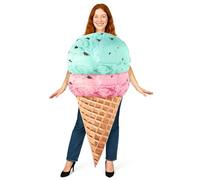 DEGUISE TOI - Déguisement glace en cornet adulte - Tunique - Taille Unique (42) - - Déguisements adultes - 100% Polyester - Laver à la main - Carnaval