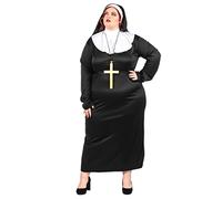 DEGUISE TOI - Déguisement grande taille bonne soeur femme - Robe - Coiffe - XXL - - Déguisements adultes - 100% polyester - Laver à la main - Carnaval