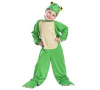 DEGUISE TOI - Déguisement Grenouille Enfant - Combinaison - Cagoule - XS 3-4 Ans (92-104 cm) - Vert - Déguisements Enfants - 100% Polyester - Lavage à la Main - Carnaval