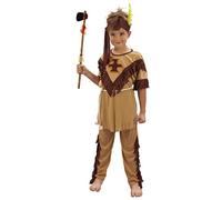 DEGUISE TOI - Déguisement indien pour garçon - Tunique - Pantalon - Ceinture cordelette - Bandeau (sans plume) - S 4-6 ans (110-120 cm) - Marron - Déguisements enfants - 100% Polyester - A la