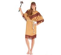 DEGUISE TOI - Déguisement indienne bicolore femme - Robe - Ceinture - Bandeau - XL - Marron - Déguisements adultes - 100% Polyester - Laver à la main - Carnaval