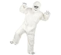 DEGUISE TOI - Déguisement luxe Yéti blanc adulte - Combinaison - Masque - 2 Gants - 2 Chausses - Taille Unique - Blanc - Déguisements adultes - Latex + Synthétique - - Carnaval
