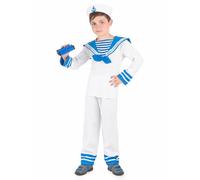 Déguisement de marin pour garçon - Blanc - Haut, pantalon et chapeau inclus 4-6 ans