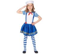 DEGUISE TOI - Déguisement marin brillant fille - Robe - S 4-6 ans (110-120 cm) - - Déguisements enfants - 100% Polyester - Lavage à la main - Carnaval