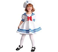 DEGUISE TOI - Déguisement marin fille - Robe - Chapeau - S 4-6 ans (110-120 cm) - Coloré - Déguisements enfants - Polyester - Lavage à la main - Carnaval