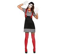 DEGUISE TOI - Déguisement mime femme - Robe - Chapeau - L - Noir - Déguisements adultes - Polyester - Laver à la main - Carnaval
