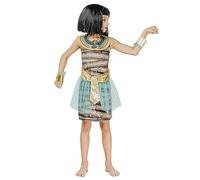 DEGUISE TOI - Déguisement momie Egyptienne fille - Col - Robe - Bracelets - Ceinture - XS 3-4 ans (92-104 cm) - Multicolore - Déguisements enfants - 100% polyester - Laver à la main -