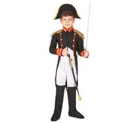 DEGUISE TOI - Déguisement Napoléon garçon - Veste - Pantacourt - Sur-bottes - Chapeau - M 7-9 ans (120-130 cm) - Noir - Déguisements enfants - 100% Polyester - Lavage à la main - Carnaval
