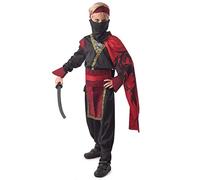 DEGUISE TOI - Déguisement ninja dragon rouge garçon - Chemise - Pantalon - Ceinture - Cape - Masque - Bandeau - M 7-9 ans (120-130 cm) - Multicolore - Déguisements enfants - Polyester - Laver à