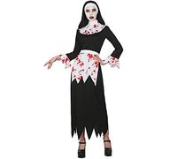DEGUISE TOI - Déguisement nonne ensanglantée femme - Robe - Collerette - Tablier - Coiffe - M - Rouge - Déguisements adultes - 100% Polyester - Lavage à la main - Halloween