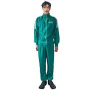 DEGUISE TOI - Déguisement participant de jeu avec numéro personnalisable adulte - Veste - Pantalon - Planche de stickers - L/XL (160-190cm) - Vert - Déguisements adultes - 100% Polyester - Laver
