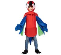 DEGUISE TOI - Déguisement perroquet multicolore enfant - 1 Veste - 1 Capuchon - 1 paire de sous-bottes - S 4-6 ans (110-120 cm) - Multicolore - Déguisements enfants - 100% Polyester - Laver à la