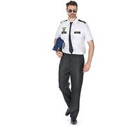 DEGUISE TOI - Déguisement pilote d'avion de ligne homme - Chemise - Pantalon - Cravate - L - - Déguisements adultes - 100% Polyester - Lavage à la main - Carnaval