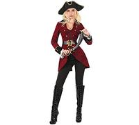 DEGUISE TOI - Déguisement pirate femme - Veste - Ceinture - Chapeau - L - Rouge - Déguisements adultes - Polyester - Lavage à la main - Carnaval