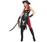 DEGUISE TOI - Déguisement pirate sexy femme - Robe - 2 Manchons - Chapeau - L - Noir - Déguisements adultes - 100% Polyester - A la main - Carnaval