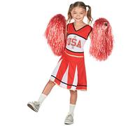 DEGUISE TOI - Déguisement pompom girl USA rouge fille - Robe - XS 3-4 ans (92-104 cm) - Blanc - Déguisements enfants - - Laver à la main - Carnaval