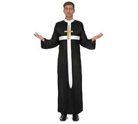 DEGUISE TOI - Déguisement prêtre croix blanche homme - Robe - S - Coloré - Déguisements adultes - 100% Polyester - Lavable à la main - Carnaval
