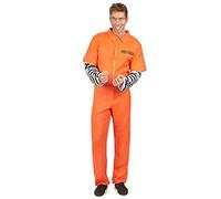 DEGUISE TOI - Déguisement prisonnier homme - Combinaison - M - Orange - Déguisements adultes - 100% Polyester - A la main - Carnaval