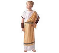 DEGUISE TOI - Déguisement romain or garçon - Robe - Serre tête - Poignets - M 7-9 ans (120-130 cm) - Doré - Déguisements enfants - - Laver à la main - Carnaval