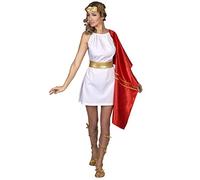 DEGUISE TOI - Déguisement romaine rouge et or femme - Robe - Étole - Ceinture - Taille Unique - Rouge - Déguisements adultes - 100% Polyester - Lavable à la main - Carnaval