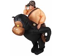 DEGUISE TOI - Déguisement singe gonflable adulte - Combinaison - Système soufflant - Chapeau - Taille Unique - Coloré - Déguisements adultes - 100% polyester - - Carnaval