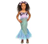 DEGUISE TOI - Déguisement sirène à sequins fille - Robe - Bandeau - 5-6 ans (M) - Multicolore - Déguisements enfants - 100% polyester - A la main - Carnaval
