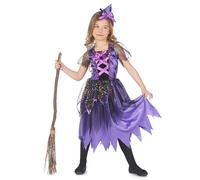 DEGUISE TOI - Déguisement sorcière poussière d'étoiles fille - Robe - Serre-tête - S 4-6 ans (110-120 cm) - Violet - Déguisements enfants - 100% Polyester - Lavage à la main - Halloween