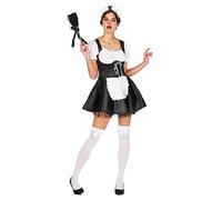 DEGUISE TOI - Déguisement soubrette femme - Robe - Tablier - Jupon - Serre tête - M/L - Coloré - Déguisements adultes - 100% Polyester - A la main - Carnaval