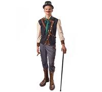 DEGUISE TOI - Déguisement steampunk dandy homme - Chemise - Pantalon - Echarpe - Chapeau - Lunettes - Sangle - S - Multicolore - Déguisements adultes - - Laver à la main - Halloween-carnaval