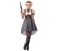 DEGUISE TOI - Déguisement steampunk femme - Robe - Tour de coup - Lunettes - L - Multicolore - Déguisements adultes - 100% polyester - Laver à la main - Halloween-carnaval