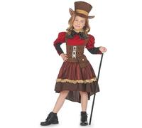 DEGUISE TOI - Déguisement steampunk luxe fille - Robe - Nœud - Ceinture - Chapeau - XL 13-14 ans (140-152 cm) - Multicolore - Déguisements enfants - - Laver à la main - Halloween-carnaval