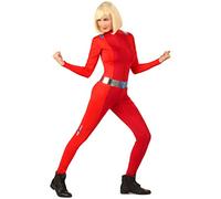DEGUISE TOI - Déguisement espionne de choc rouge femme - Combinaison - Ceinture - M - Rouge - Déguisements adultes - 100% Polyester - Lavage à la main - Carnaval