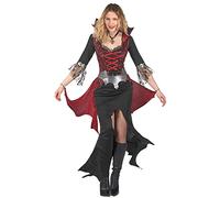 DEGUISE TOI - Déguisement vampire baroque femme - Robe - Collier - Ceinture - M - Noir - Déguisements adultes - 100% Polyester - Laver à la main - Halloween-carnaval