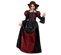 DEGUISE TOI - Déguisement vampire manches bouffantes fille - Robe - Tour de cou - M 7-9 ans (120-130 cm) - Noir - Déguisements enfants - - Laver à la main - Halloween